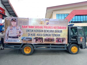 Polres Kotabaru Peduli Korban Banjir, Kirim 100 Paket Sembako Ke HST