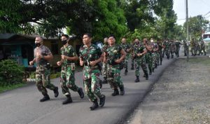 Jaga Stamina Dan Kebugaran Badan Anggota Kodim 1002/HST Lari Jalanan
