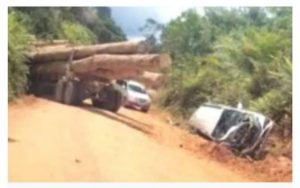 Mobil Rusak Berat, Sekdis DLH Katingan Bersama Sopir Selamat
