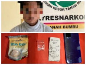 Simpan Sabu dikemasan Kopi,Pemuda Kotabaru Diringkus Satresnarkoba Polres Tanbu