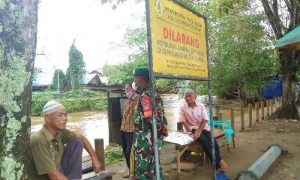 Pasca Hujan Mengguyur HST, Babinsa Monitoring Debit Air