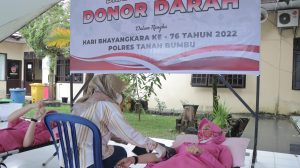 HUT Bhayangkara ke-76 Polres Tanah Bumbu Gelar Donor Darah