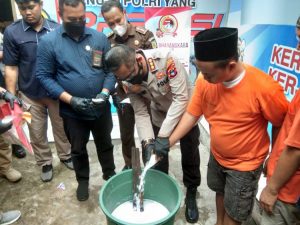 Polresta Banjarmasin Musnahkan 3,5 Kg Sabu-sabu Dari 15 Perkara, Hasil Tangkapan 2 Bulan