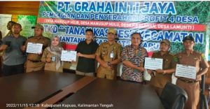 PT. GIJ Bagikan Profit Tanah Kas Desa ke 4 Desa di Wilayah Mantangai