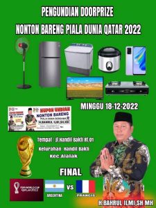 H. Bahrul Ilmi Siapkan Doorprize Nobar Final Piala Dunia Qatar 2022 Argentina Vs Prancis