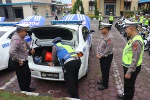 Semangat Awal Tahun, Ditlantas Polda Kalteng Cek Kesiapan Ranmor dan Kelengkapan Personel