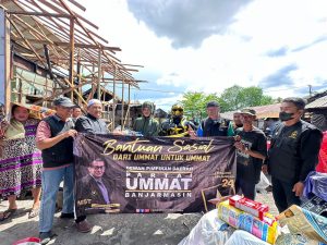 Partai Ummat Kalsel Sulurkan Bantuan Korban Kebakaran Warga Basirih