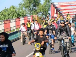 Meriahkan HUT Bhayangkara ke-77 Polres Pulang Pisau Gelar Fun Bike dan Senam Bersama