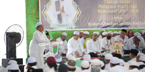 Tabuhan Rebbana Meriahkan Pembangunan Pendopo Serambi Madinah