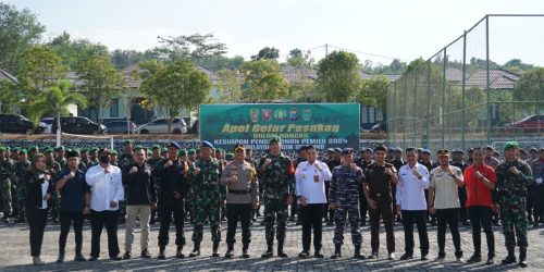 Kasdim 1022 Tanbu Pimpin Apel Gelar Pasukan dan Deklarasi Pemilu Damai