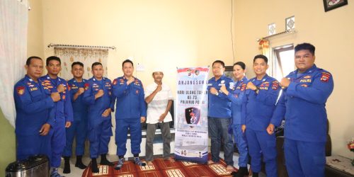 HUT ke-73 Satpolairud Polres Kotabaru Anjangsana ke Purnawirawan