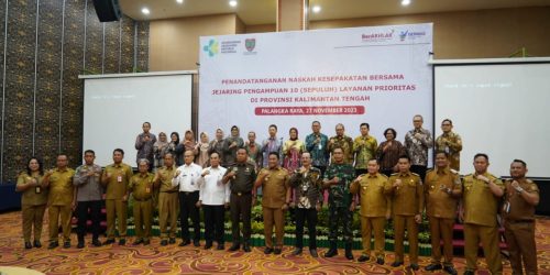 Kasrem Panju Panjung Hadiri Penandatanganan Naskah Kesepakatan Bersama Pengampuan Layanan Prioritas di Kalteng