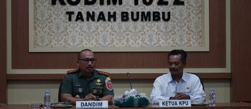 Jelang Masa Kampanye Pemilu  2024 KPU Tanbu Kunjungi Kodim 1022/TNB
