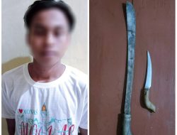 Mabuk Bawa Sajam, Pemuda di Kotabaru Diamankan Polisi