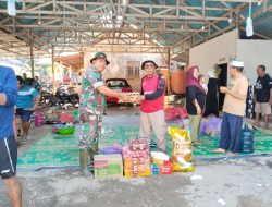 Koramil Satui Salurkan Sembako Bagi Korban Banjir