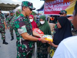 Dandim Tanah Bumbu Salurkan Batuan Kebutuhan Sehari-hari  Bagi Korban Kebakaran