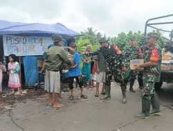 Kodim Tanah Laut Salurkan Bantuan Makanan Bagi Korban Banjir