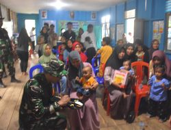 Satgas TMMD Ke-123 Beri Bantuan Gizi untuk Anak Stunting di Desa Talusi