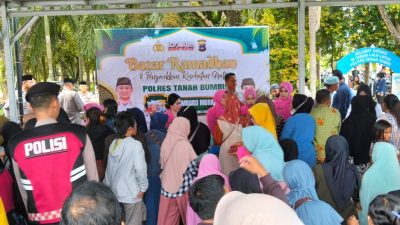 Bazar Ramadan Polres Tanah Bumbu Diserbu Warga, Sembako Ludes Terjual