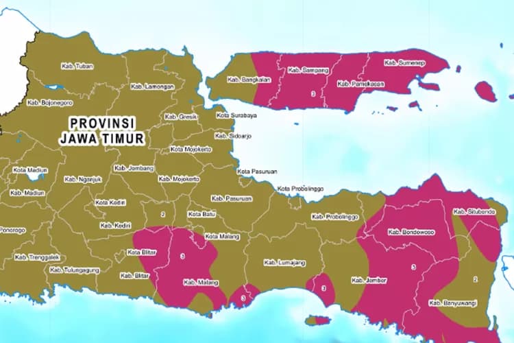 Wilayah selatan Jawa Timur yang mengajukan pemekaran menjadi Provinsi Jawa Selatan.