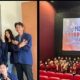 Wakapolres Kotabaru Kompol Agus Rusdi Sukandar menonton film Sayap-Sayap Patah 2 bersama mahasiswa dan masyarakat di NSC Kotabaru, Selasa (13/5/2025).