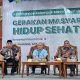 Ketua DPRD Tala H. Khairil Anwar bersama Hj Mariana saat menghadiri Sosialisasi Germas di Balairung Tuntung Pandang, Senin (9/6/2025).