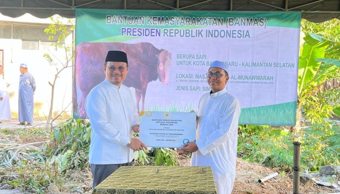 Pj Wali Kota Banjarbaru Serahkan Hewan Kurban Presiden saat Iduladha