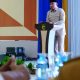 Bupati Tanah Laut H. Rahmat Trianto berdialog dengan perwakilan badan usaha dalam kegiatan silaturahmi di Balairung Tuntung Pandang, Senin (14/7/2025).