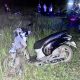Kondisi unit sepeda motor Honda Scoopy yang ringsek usai tabrakan maut di Jalan Raya Takisung, Tanah Laut, Selasa (15/7/2025) malam.