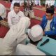 Lima pasangan menjalani akad nikah secara langsung di Masjid Raya Sabilal Muhtadin dalam nikah massal serentak se-Kalimantan Selatan, Rabu (23/7/2025).