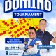 Ketua PORDI Kalimantan Selatan dan Ketua PORDI Tanah Bumbu, banner resmi Turnamen Domino HUT ke-80 RI yang akan digelar di GOR Hasanuddin Banjarmasin pada 13–14 September 2025.