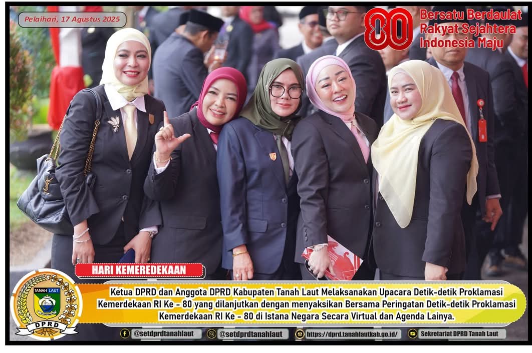 Anggota DPRD Tanah Laut dari Partai NasDem, Yatini, menghadiri upacara HUT RI ke-80 dan pengibaran Bendera Merah Putih di Pelaihari.