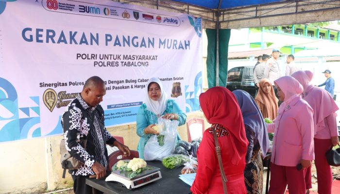 Polres Tabalong Dukung Groundbreaking SPPG dan Gelar Gerakan Pangan Murah