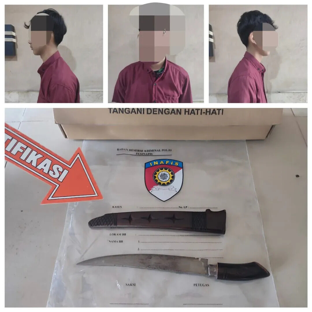 Polisi mengamankan pelaku pembunuhan pegawai karaoke di Banjarbaru bersama barang bukti sebilah pisau yang digunakan dalam aksi keji tersebut.