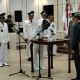 Ket Foto : Prosesi pelantikan dan pengukuhan masa jabatan kepala desa di rumah jabatan bupati, Jumat (29/8/2025).