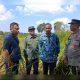 Kapolsek Bati-Bati AKP Winarto, S.Sos., bersama Sekcam Bati-Bati dan Kasi Trantib Kecamatan Bati-Bati saat berada di lokasi kebakaran lahan, menunjukkan sinergi lintas sektor dalam penanganan karhutla, Rabu (6/8/2025).