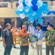 Kepala Dinas Perhubungan Khairian Ansari bersama jajaran SMPN 1 Kotabaru melepaskan balon ke udara sebagai tanda dibukanya peringatan HUT ke-71 SMPN 1 Kotabaru, Sabtu (30/8/2025).