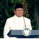 Presiden Prabowo Subianto memasuki halaman Istana Merdeka untuk memimpin upacara detik-detik proklamasi dan pengibaran bendera Merah Putih, 17 Agustus 2025.