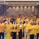 Ketua Umum DPP Partai Golkar Bahlil Lahadalia bersama jajaran pengurus dan kader Golkar Kalimantan Selatan saat pembukaan Musda XI di Fugo Hotel Banjarmasin, Minggu (3/8/2025).