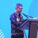 Marsma TNI Arifien Sjahrir menyampaikan sambutan Deputi Kemenko Polkam Marsda TNI Eko D. Indarto dalam Seminar Literasi Digital di Bandung, Kamis (11/9/2025).