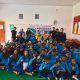 Siswa SDN Pudu Rundun antusias mengikuti sosialisasi rabies yang digelar Dinas Ketahanan Pangan dan Pertanian Kabupaten Sukamara, Jumat (12/9/2025).