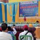 Seorang siswa SD tampil percaya diri membawakan cerita rakyat dalam Lomba Bertutur di Gedung KNPI Mahligai Kotabaru, Senin (1/9/2025).