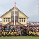 Kapolres Banjar bersama tokoh masyarakat saat silaturahmi dan ramah tamah di halaman Mapolres Banjar, Senin (1/9/2025)