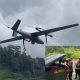 Drone UAV-VTOL milik Polda Kalsel yang digunakan untuk mencari helikopter BK 117-D3 jatuh saat menjalankan misi di Tanah Bumbu, Rabu (3/9/2025).