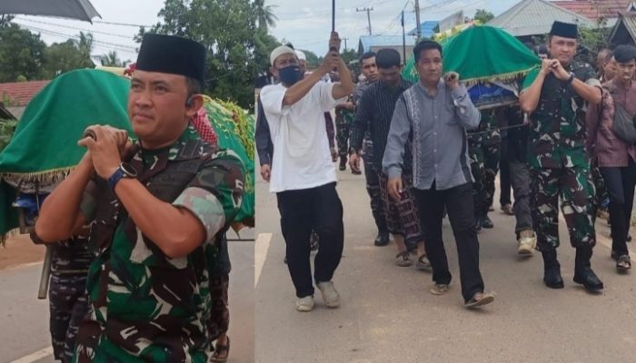Dandim Tanah Laut Bersama Warga Gotong Keranda Jenazah Ketua DAD Kalsel Abdul Kadir