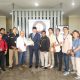 Bupati Tanah Laut H. Rahmat Trianto tersenyum bahagia saat menerima kejutan ulang tahun dari PWI Tanah Laut di Politala, Kamis (25/9).