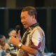 Ketua Umum PMB Heppy Trenggono saat menyampaikan gagasan Ruwat Citra Batang dalam dialog tokoh nasional di KEK Industropolis Batang, Sabtu (11/10/2025).