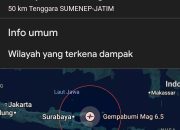 Gempa M 6,5 Guncang Sumenep, Getaran Terasa hingga Bali dan Surabaya