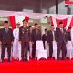 Ket Foto : Suasana upacara HUT ke-80 TNI di halaman Kantor Bupati Kotabaru, diikuti Forkopimda, TNI-Polri, serta pelajar, Minggu (5/10/2025).