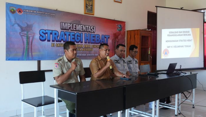 BPBD Kotabaru Tanamkan Strategi HEBAT di SMPN 3 Kelumpang Tengah, Bentuk Generasi Tangguh Bencana